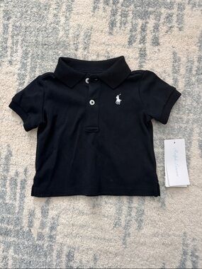 Ralph Lauren Black Toddler Polo with White Pony